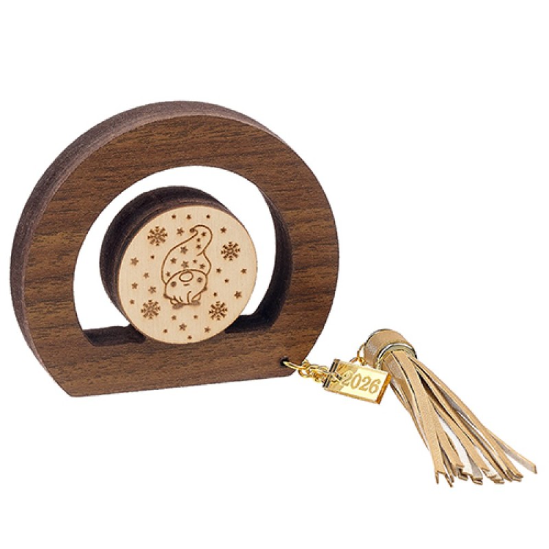 Γούρι 2026: Επιτραπέζιο ξύλινο γούρι με νάνο