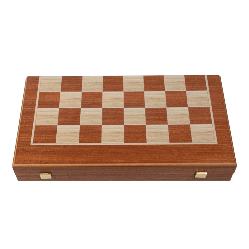 Τάβλι Σετ 3-1 Μαόνι (Σκάκι, Τάβλι και Ντάμα) 48 x 26 cm