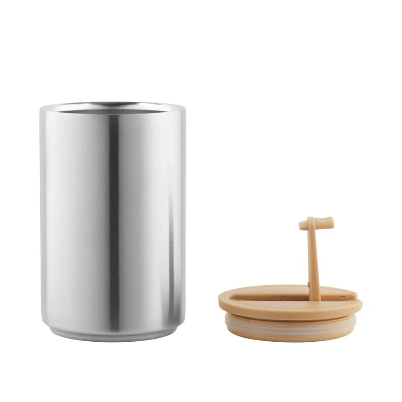 Θερμός ποτήρι από ανοξείδωτο ατσάλι - μπεζ 350ml