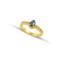 Δαχτυλίδι επίχρυσο με σταγόνα Swarovski μπλε και ζιργκόν