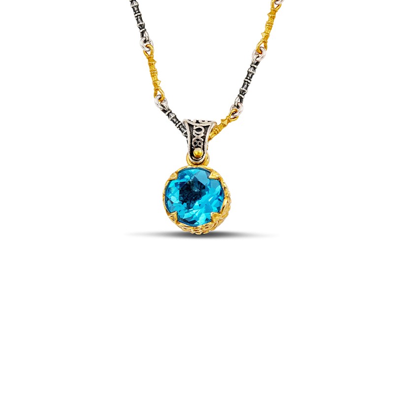 Μενταγιόν Ασημένιο Κρύσταλλα Swarovski μπλε