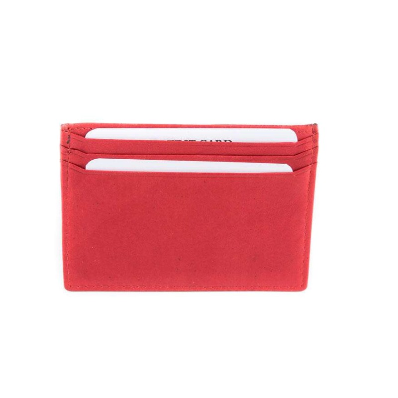 Δερμάτινη θήκη καρτών κόκκινη