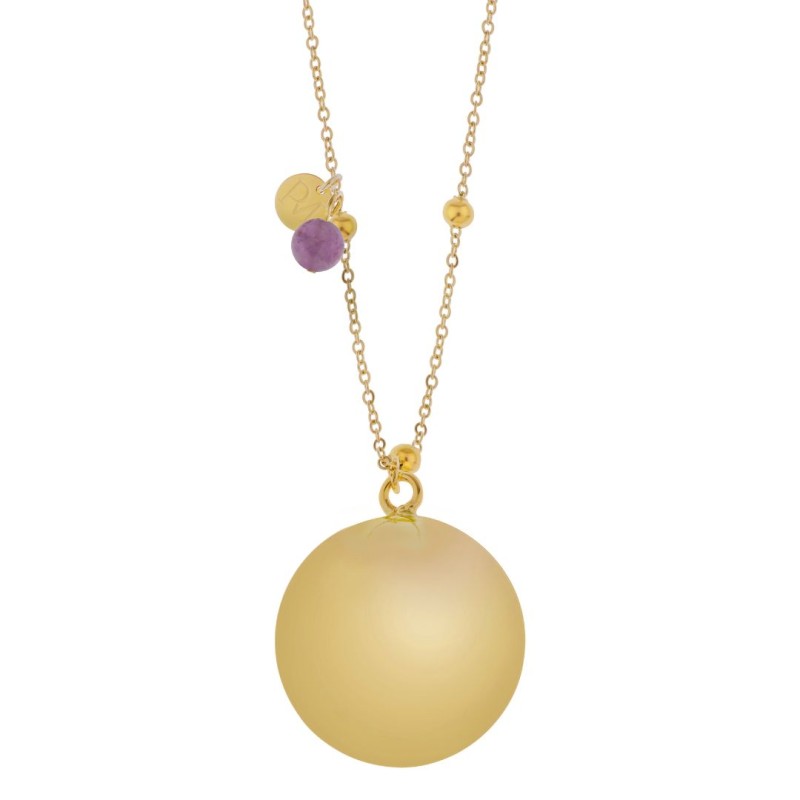 Μενταγιόν Εγκυμοσύνης Bola Olivia Gold Chain Αμέθυστος