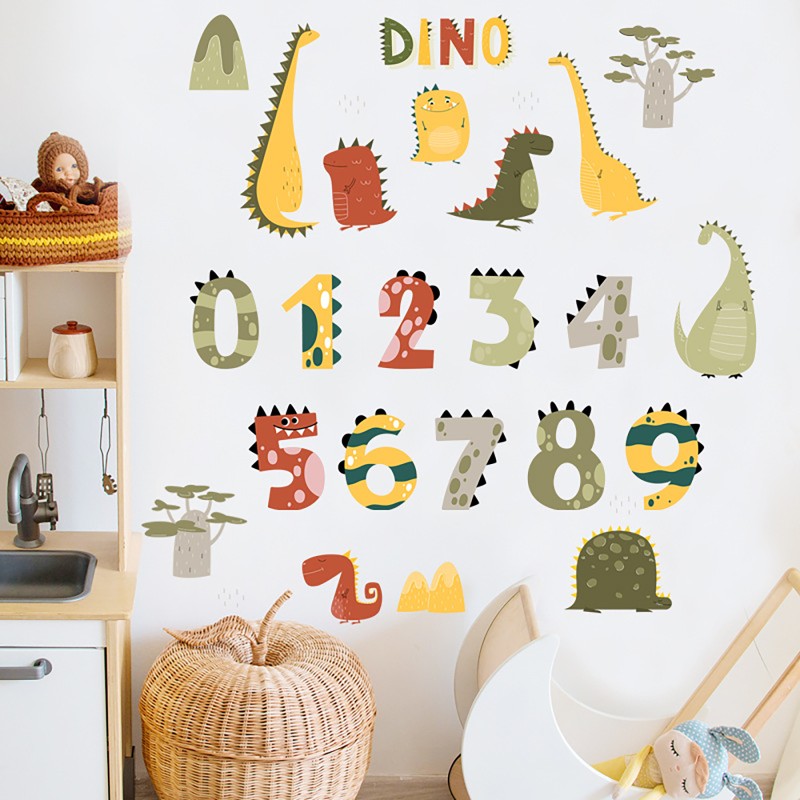 Αυτοκόλλητα τοίχου Dino Numbers