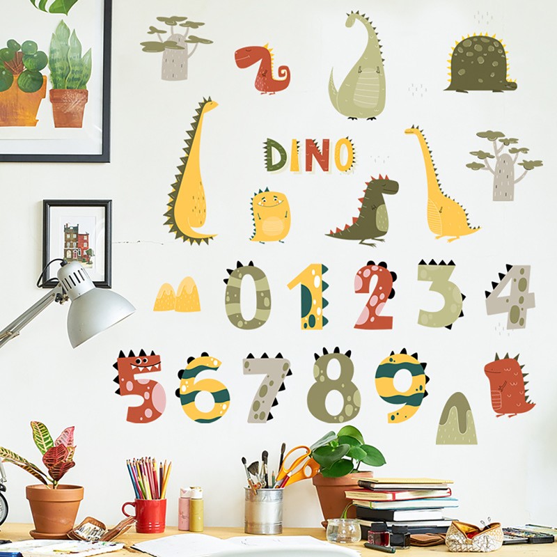 Αυτοκόλλητα τοίχου Dino Numbers