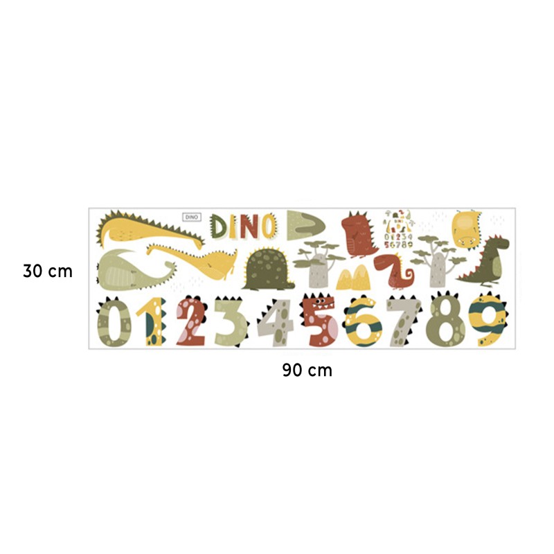 Αυτοκόλλητα τοίχου Dino Numbers