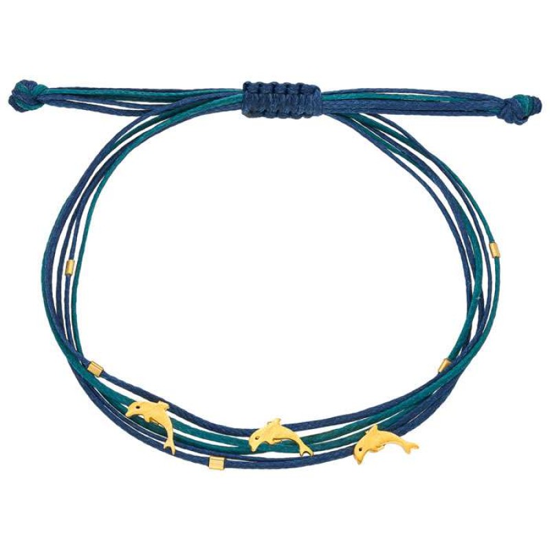 Βραχιόλι με επίχρυσα δελφίνια