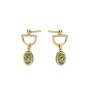 Χρυσά σκουλαρίκια 14Κ με πράσινη τουρμαλίνη και διαμάντια