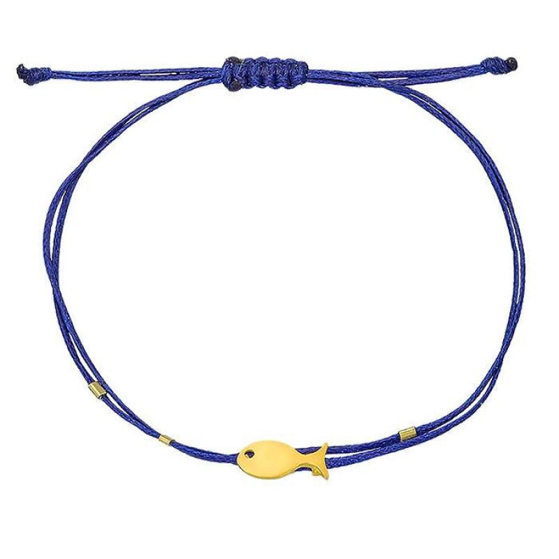 Βραχιόλι με ασημένιο επίχρυσο ψάρι