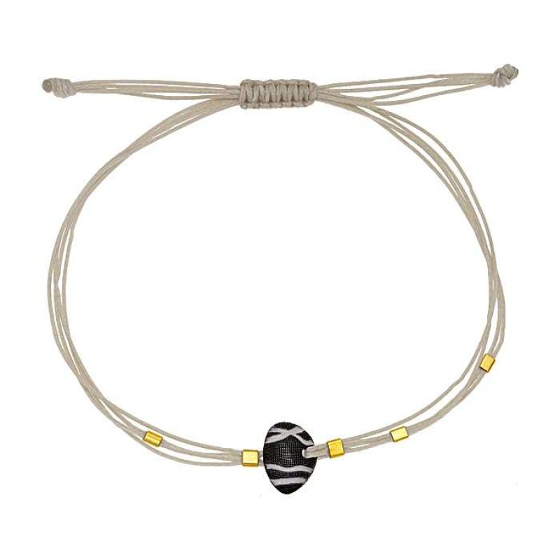 Βραχιόλι με βότσαλο μαύρο