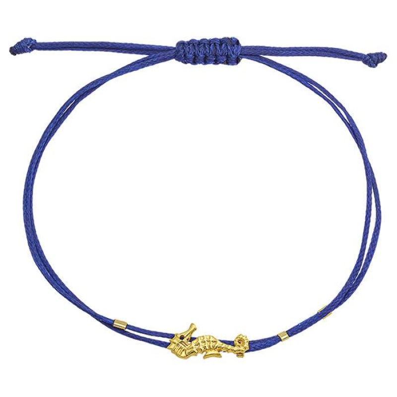 Βραχιόλι με ασημένιο επίχρυσο ιππόκαμπο