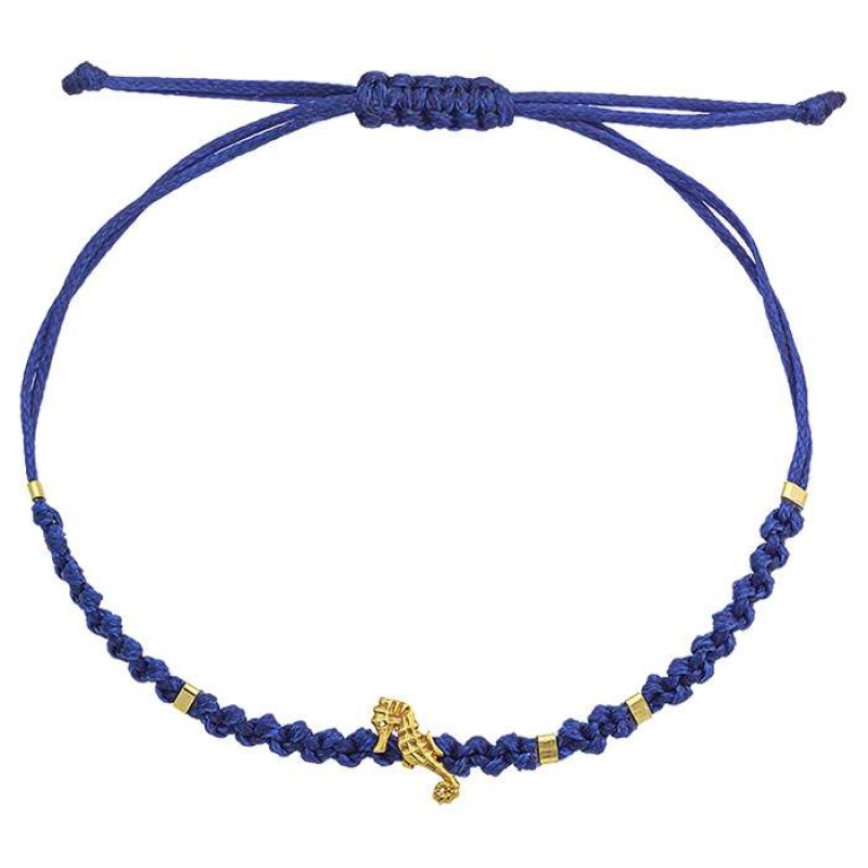 Βραχιόλι με ασημένιο επίχρυσο ιππόκαμπο