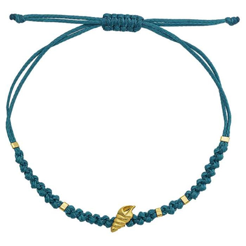 Βραχιόλι με ασημένιο επίχρυσο κοχύλι