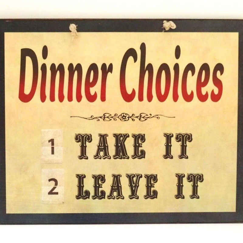 Πινακίδα "Dinner choices"