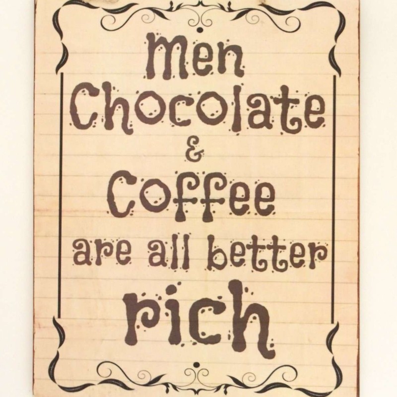 Πινακίδα "Men Chocolate & Coffee"