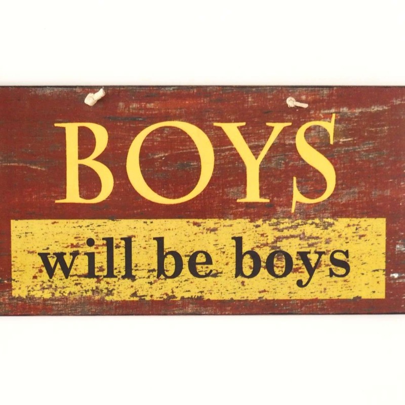 Πινακίδα "Boys will be boys"
