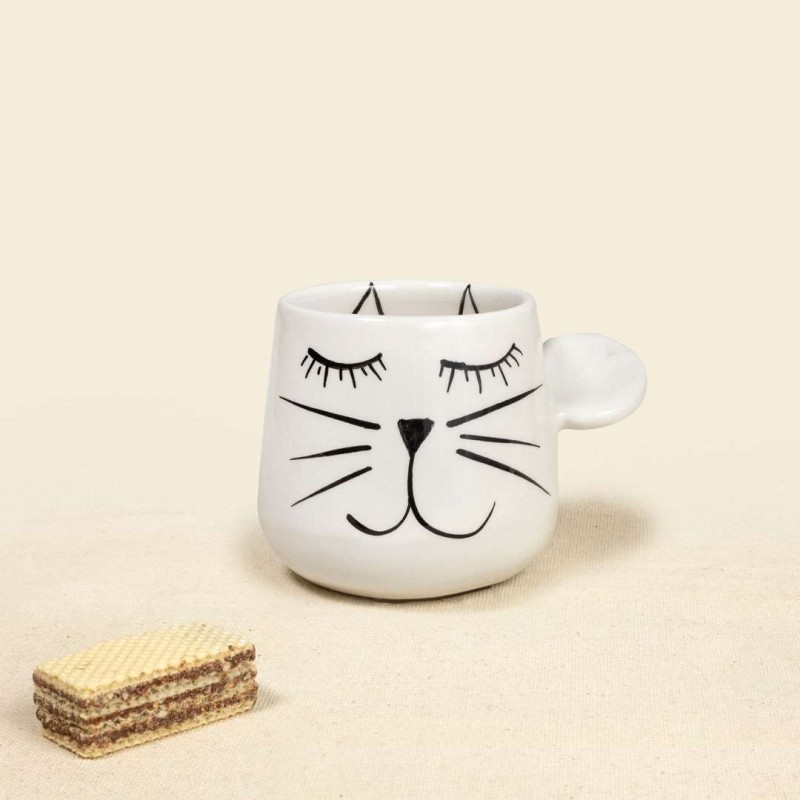 Φλυτζανάκι Ελληνικού με γάτα