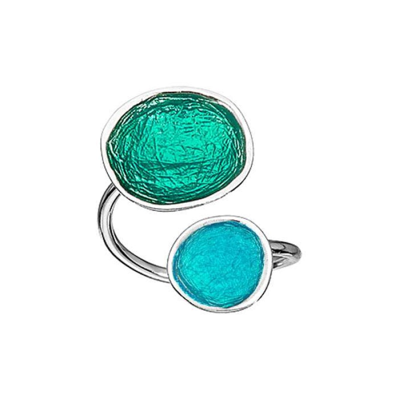 Δαχτυλίδι ασημένιο με στρογγυλά στοιχεία