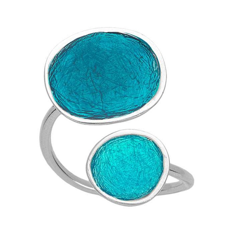 Δαχτυλίδι ασημένιο με στρογγυλά στοιχεία