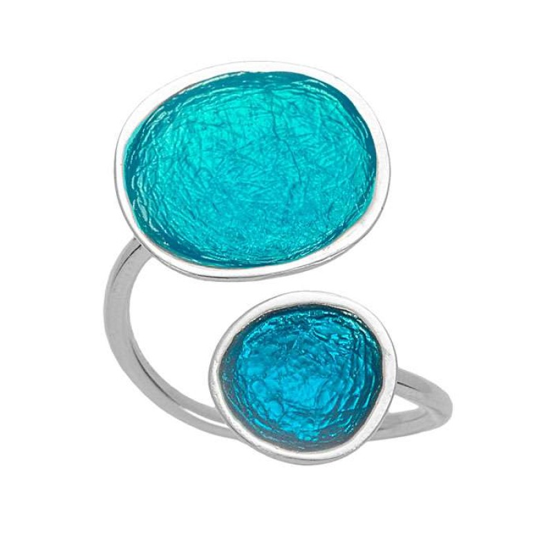 Δαχτυλίδι ασημένιο με στρογγυλά στοιχεία