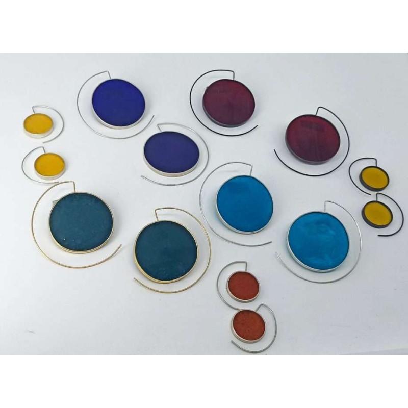 Disc earrings μπορντώ