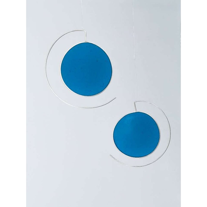 Disc earrings γαλάζιο