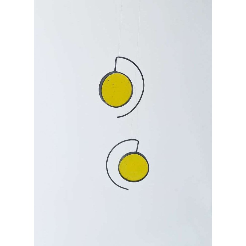 Disc small earrings κίτρινο