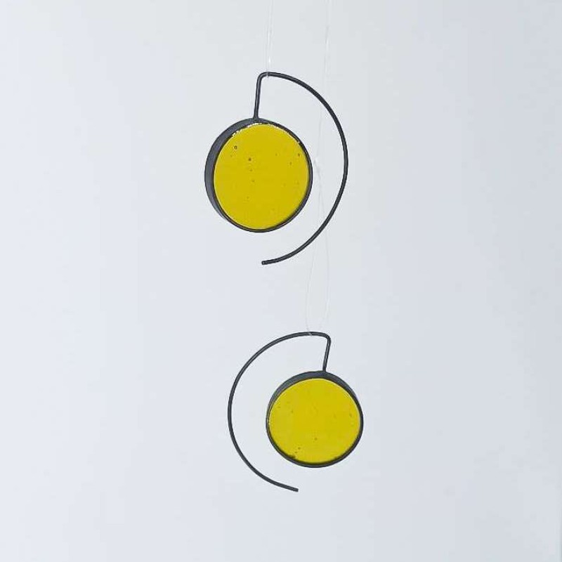 Disc small earrings κίτρινο