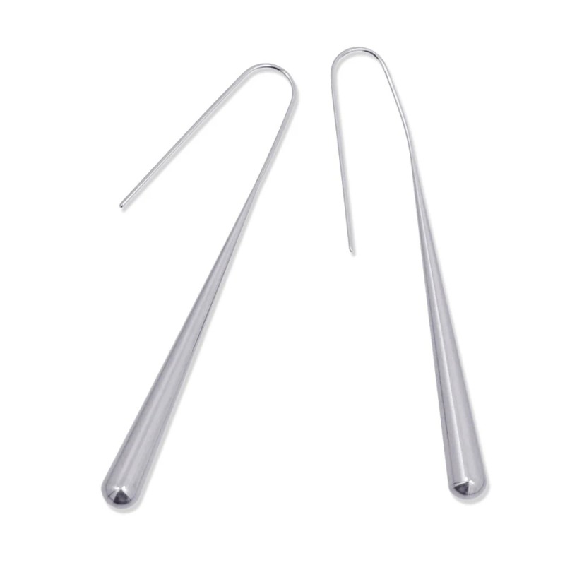 Σκουλαρίκια μακριά ατσάλινα Waves Flux