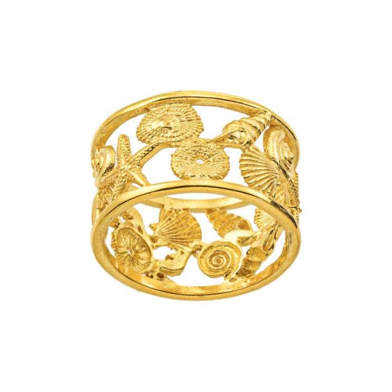 Δαχτυλίδι επίχρυσο με στοιχεία της θάλασσας