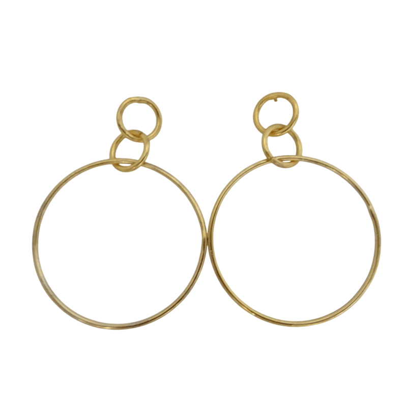 Σκουλαρίκια ορείχαλκου χρυσά κρεμαστά με κρίκους