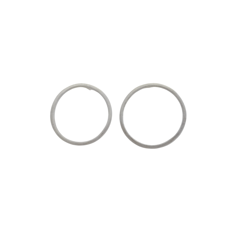 Σκουλαρίκια ορείχαλκου ασημένιος κύκλος