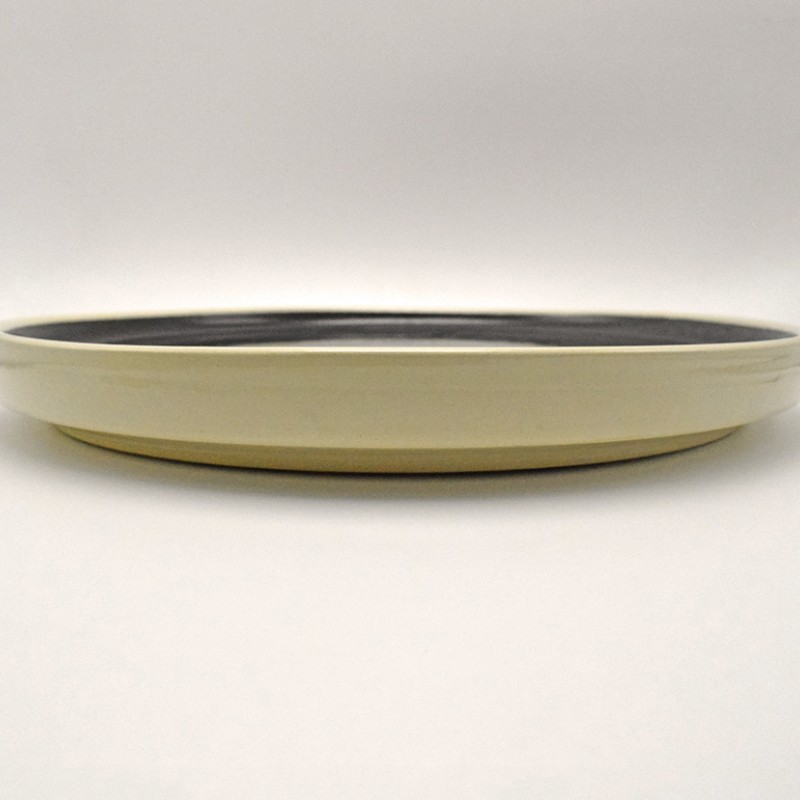 Πιάτο ίσιο λευκός πηλός μπαρμπούνι