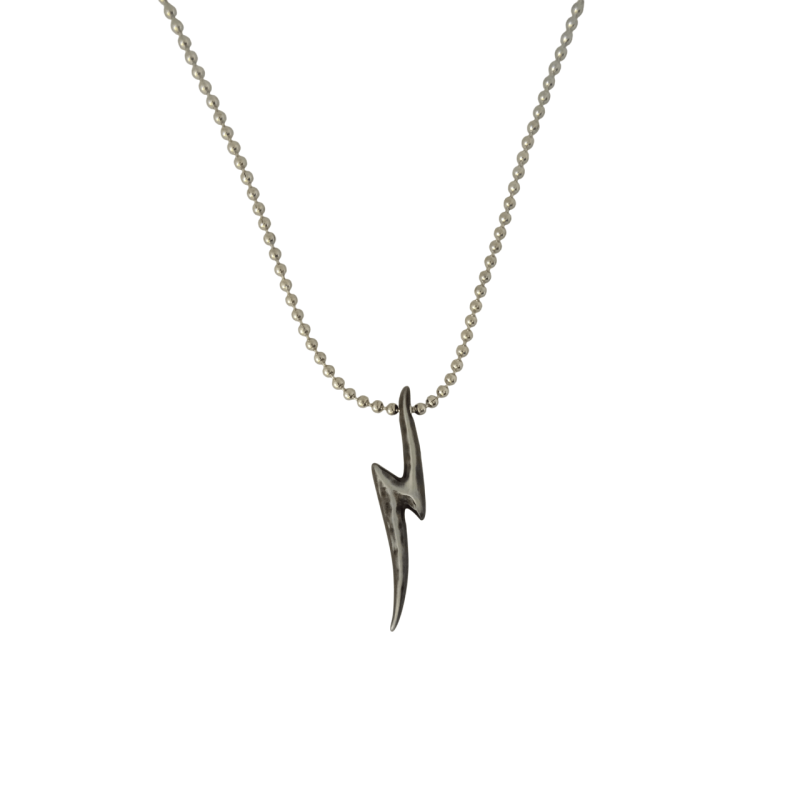 Κολιέ μακρύ με μαύρο κεραυνό