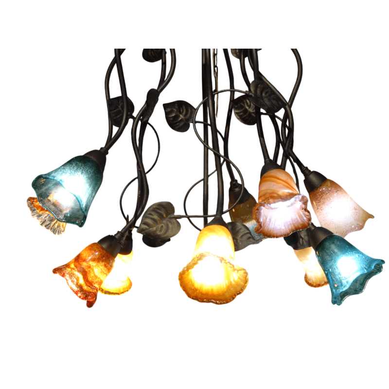 Φωτιστικό οροφής λουλούδια από φυσητό γυαλί