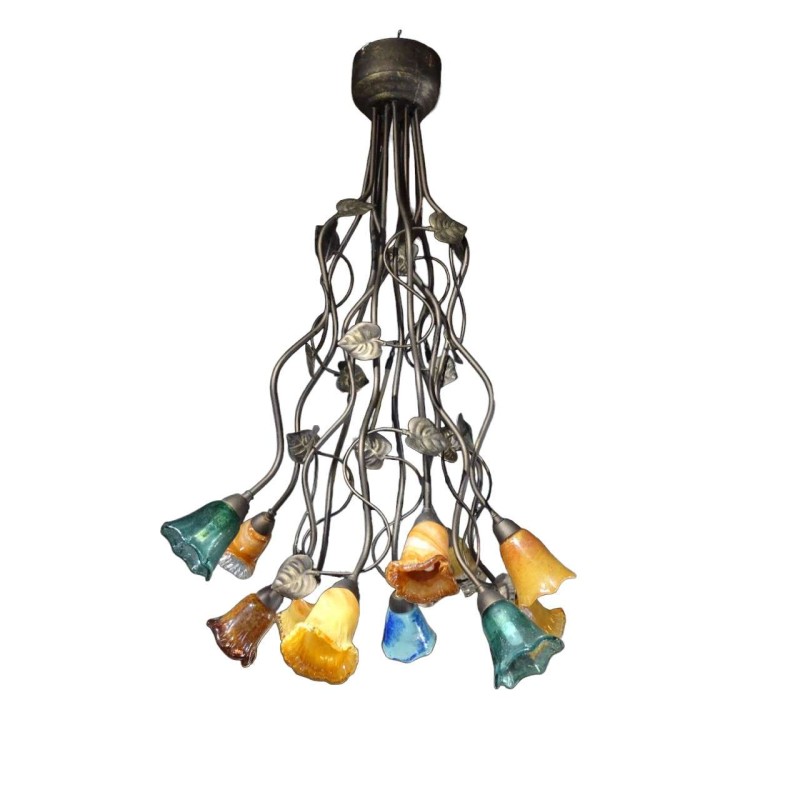 Φωτιστικό οροφής λουλούδια από φυσητό γυαλί