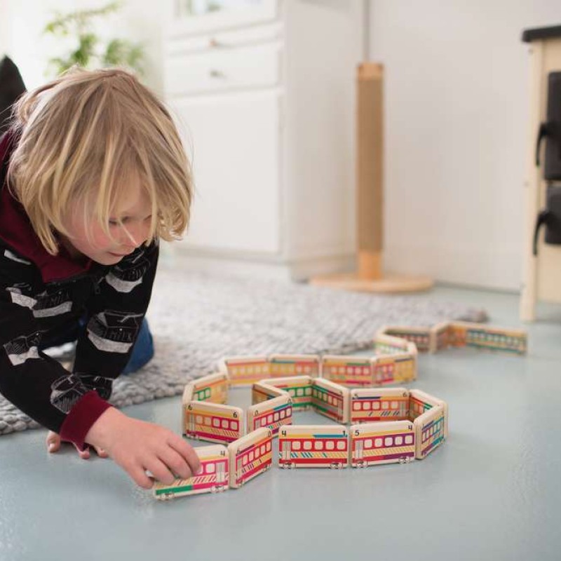 Ξύλινο παιχνίδι: Domino Trains