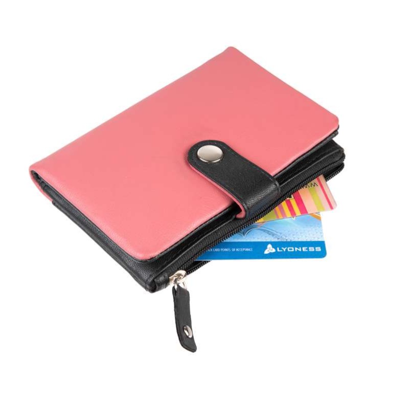 Δερμάτινο πορτοφόλι ροζ