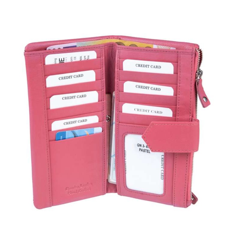 Δερμάτινο πορτοφόλι ροζ