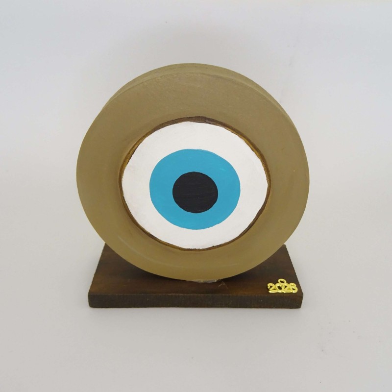 Γούρι 2026: Επιτραπέζιο ξύλινο στρογγυλό μάτι