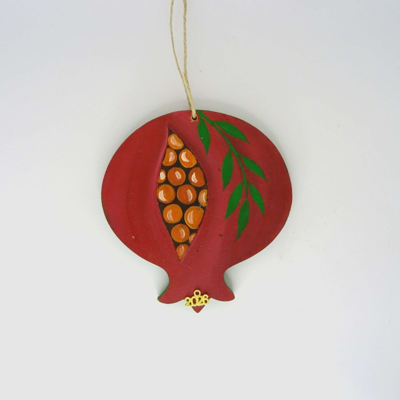 Γούρι 2026: Κρεμαστό ξύλινο ρόδι