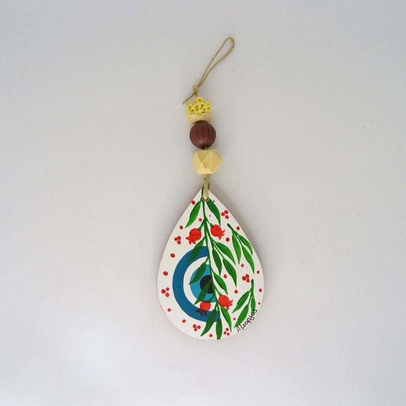 Γούρι 2026: Κρεμαστό ξύλινο μάτι σταγόνα