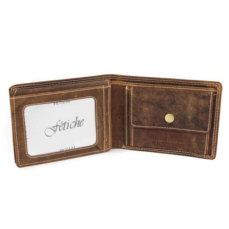 Δερμάτινο πορτοφόλι καφέ