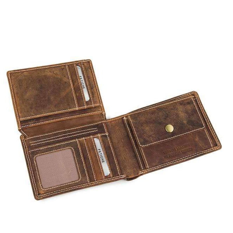 Δερμάτινο πορτοφόλι καφέ