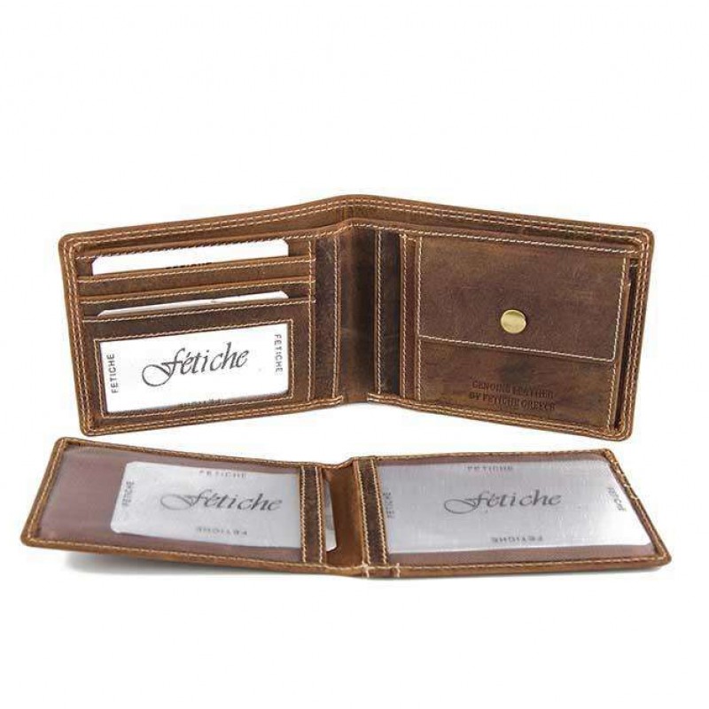 Δερμάτινο πορτοφόλι καφέ