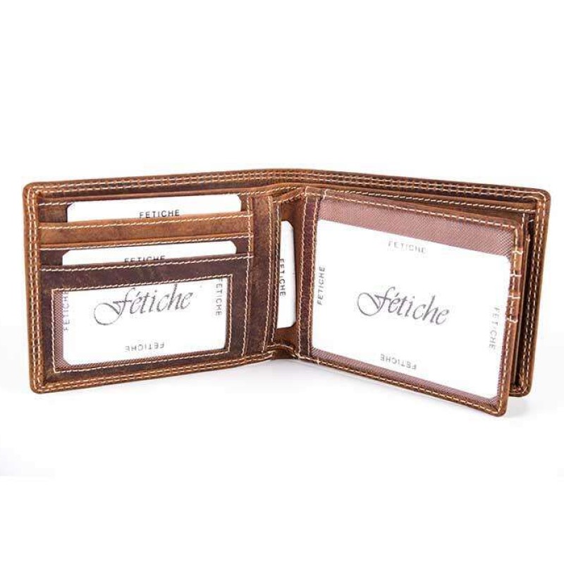 Δερμάτινο πορτοφόλι καφέ