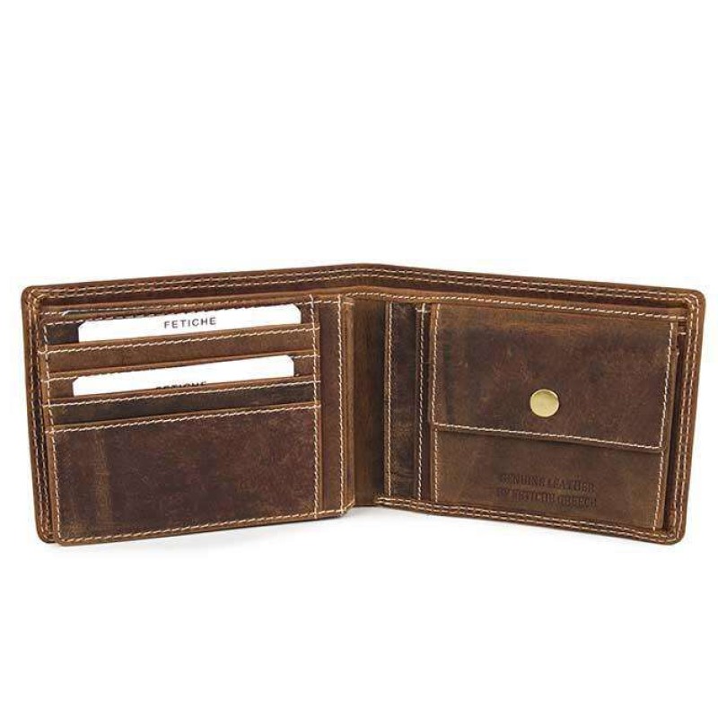 Δερμάτινο πορτοφόλι καφέ