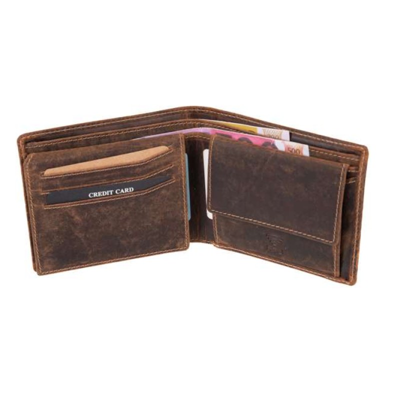Δερμάτινο πορτοφόλι καφέ