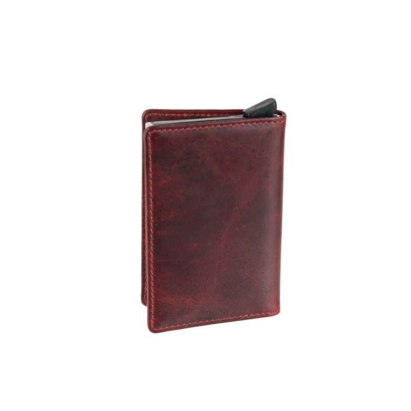Δερμάτινη καρτοθήκη κόκκινη