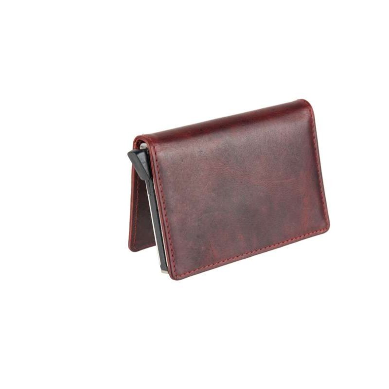 Δερμάτινη καρτοθήκη κόκκινη